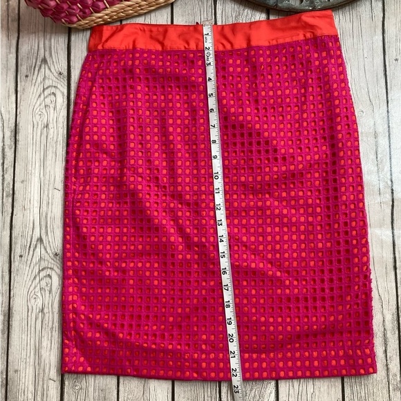 Talbots Neon Pink & Orange Pencil Skirt - Picture 7 of 11